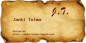 Janki Telma névjegykártya